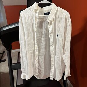 Ralph Lauren White Casual Button Down Shirt